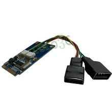 Бесплатная доставка (2 шт.) мини PCIe для Dual USB адаптер/конвертер мини карты Поддержка USB Wi-Fi, bluetooth adatpter флэш-память 2022 - купить недорого