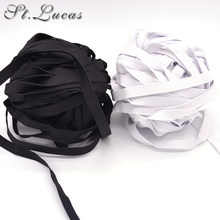 10mm/12mm Narrow high quality elastic webbing 5yd/lot black white 8 yarn band for home DIY elastic tape sewing accessories 2024 - buy cheap