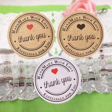 500pcs 3.5cm kraft Paper Sticker Thank You Printed for Handmade Product, DIY Paper Label Gift Seal Sticker 2024 - buy cheap