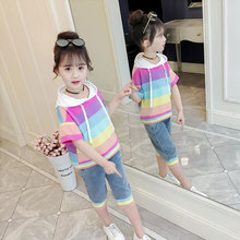 2 Color Baby Girls Clothes Sets Summer Fashion Leisure Hooded T-shirt + Quality Shorts Newborn Baby Girl Clothes Kids Girls Suit 2024 - buy cheap