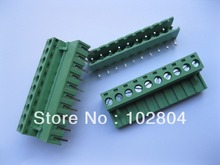 Conector do bloco terminal de parafuso 50 peças, ângulo 5.08mm 10way/pino conector plugável tipo verde plu 2024 - compre barato