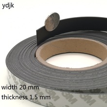 10 metros / lote imán de goma 20*1,5 mm cinta magnética flexible autoadhesiva cinta magnética de goma 20x1,5 mm 2024 - compra barato