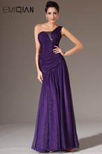 Charming One Shoulder Mermaid Purple Chiffon Evening Gowns 2024 - buy cheap