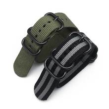 Black Stainless Steel Cattle Nylon Strap Black 20MM 22MM 24MM NATO Watch band Men's Watch Parts Wholesale 2024 - buy cheap
