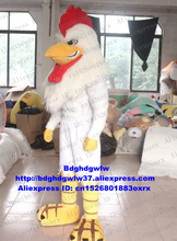 White Gamecock Game Fowl Fighting Cock Rooster Chicken Chook Mascot Costume Adult Character Graduation Party Grad Night zx1239 2024 - buy cheap