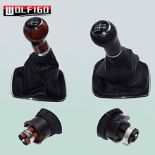 Wolfigo-nova alavanca de mudança de marchas em couro pu, preto/mogno, 5 velocidades, botão para vw j-etta 1998, 1999, 2000, 2001, 02, 03, 04 2024 - compre barato