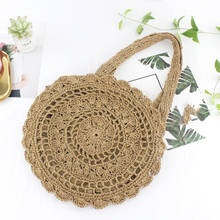 Bohemian Straw Bags for Women Circle Beach bolso Women's New Handbags Summer Rattan Shoulder Flower Straw Bag Knitted Woven Bag 2024 - buy cheap