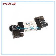 Tomada de ar = 3/8 "escape = 1/4" bspt substituível 4v320-10 12v 24v 110v 220v 2 posição 5 maneiras válvula solenóide pneumática 2024 - compre barato