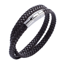 Fashion Men Women Jewelry Multilayer Wrap Trendy Jewelry Vintage Bangles Stainless Steel Clasp Wristband Gift BB741 2024 - buy cheap