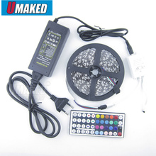 RGB LED strip 5050 SMD 60LED/M 12V flexibe led ribbon 5M led tape light+ 44key IR Remote controller+12V 4A power adapter by dhl 2024 - buy cheap