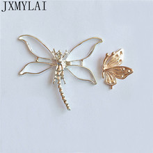 10 pçs moda estilo liga de metal kc ouro prata cor borboleta libélula conectores charme para fazer jóias 2024 - compre barato