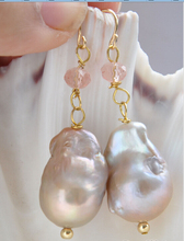 Keshi-pendientes colgantes chapados de cristal Rosa facetado, Perla Barroca púrpura, 20mm 2024 - compra barato