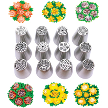 12 Pcs/set Larger Stainless Steel Russian Tulip Icing Piping Nozzles Fondant Cake Decorating Tip Sets Tools 2024 - buy cheap
