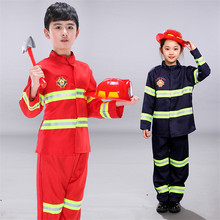 Kids Firefighter Costumes Baby Boys Clothing Set Halloween Party Cosplay Roleplay Fireman Costumes for Teenager Boys with Belt 2024 - buy cheap