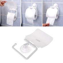 Wall Mounted Plastic Suction Cup Bathroom Toilet Paper Roll Holder With Cover 2024 - buy cheap