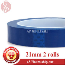 2x 21mm*66M*0.06mm  Insulation mylar Tape for Transformer Motor Wrap, Coil Pack, High Temperature Withstand   Blue  #A1223 2024 - buy cheap