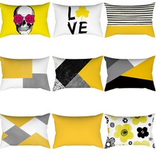 Fronhas geométricas, amarelas e cinza, com figuras de diamante, para decoração de casa, cadeira, sofá, carro, escritório 2024 - compre barato