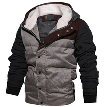 Casaco masculino de inverno, jaqueta tipo parca quente para homens, casual e externa com capuz, atacado 2024 - compre barato