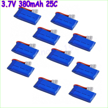 10pcs/lot 3.7V 380mAh Lipo RC Battery 25C For Hubsan X4 H107 Walkera Super CP V252 JXD385 RC Quadcopter RC Toy 2024 - buy cheap