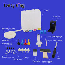 Toney-Kit de recarga de tinta de tanque Ciss, sistema de suministro continuo de tinta para cartuchos de impresora HP, Canon, con herramienta de succión, 4 colores 2024 - compra barato