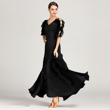 Женское платье для бальных танцев, платье для вальса, Женская Одежда для танцев, черная Одежда для танцев, стандартное платье 2024 - купить недорого