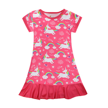 Vestido de verano con estampado 3D para niñas, ropa informal de princesa, unicornio 2024 - compra barato