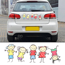 1 Unids Divertido Familia Linda Niños Niños Niño Niña de Dibujos Animados de Coches Ventana Etiqueta de Cuerpo Decal Sticker Car Styling 2024 - compra barato