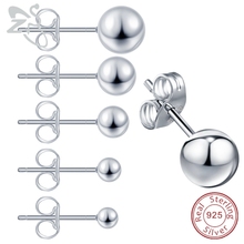 2.5-6mm Ball Stud Earrings 925 Sterling Silver High Quality Ear Studs Piercing Cartilage Small Balls Earring Body Accessories 2024 - купить недорого
