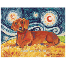 Van gogh's stars 5D DIY Embroidery Full Display Diamond Painting Square/Round Mosaic Rhinestones Decor Dachshund Dog pet YG621 2024 - buy cheap