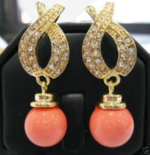 new Elegant Jewellery Beautiful Pink coral Earring Natural stone 925 Sterling  wedding jewelry earrings 2024 - buy cheap