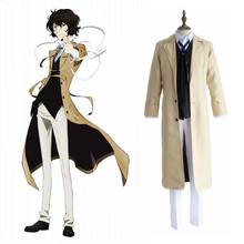 Bungo-gabardina de la Agencia de detección armada, traje de Osamu Dazai, pantalones, chaleco, disfraz literario de perros callejeros para Halloween 2024 - compra barato