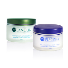 Jyp creme dia natural de lanolin vera, creme dia + placenta de ovelha, creme noturno de cuidados faciais, conjunto hidratante de qualidade seguro e de toque 2024 - compre barato