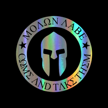 Виниловая наклейка для автомобиля Molon Labe Spartan, Стикеры для крышки топливного бака, креативные модные 3D наклейки для стайлинга автомобиля, 10 х10 см 2024 - купить недорого