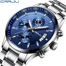 CRRJU Watch Luxury Business Men Sport Quartz WristWatches Japan Movement  Business Stainless Steel Clock For Men erkek kol saati 2024 - buy cheap