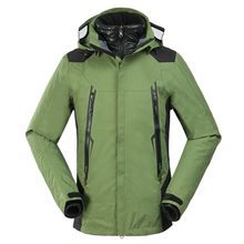 High Quality Outdoor Brand Men's Hiking Camping Skiing 3in1 Jacket Down Inner Man Waterproof Windproof Windbreaker Jacket 2024 - купить недорого