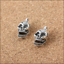 Newest 50PCS Cool SKull Head Shape Jewelry Pendant Charms Vintage Alloy Silver Tone Bracelet Charms Fit for Phone Chain Keyring 2024 - buy cheap