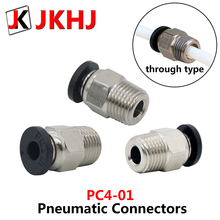 2pcs PC4-01 Through Type Pneumatic Connectors 3D Printer Parts E3D V6 Extruder J-head Hotend OD 4mm PTFE Tube Quick Coupler 2024 - buy cheap