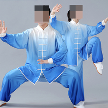 Unisex gradient taiji suits Tai chi taijiquan clothing wushu suits kung fu martial arts uniforms blue/pink/orange 2024 - buy cheap