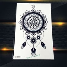 1PC Waterproof Large Dreamcatcher Tattoo Women Body Art Temporary Tattoo Stickers On Back Henna Flower Arm Tatoo Dream Catcher 2024 - buy cheap