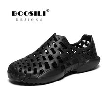 Men Sandals Real 2020 Mens Leather Sandal Male And Female Same Style Garden High Quality Breathable Clogs Lightweight 4 Colours 2024 - buy cheap