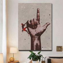Pintura a óleo abstrata moderna, pintada à mão, em tela, para sala de estar, casa, parede, quadro para meditar, um dedo, decoração 2024 - compre barato