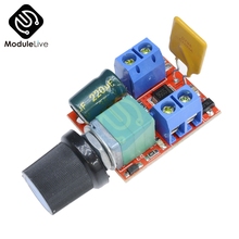 Mini dc motor pwm controlador de velocidade 3v-35v, interruptor de controle de velocidade led dimmer 5a módulo de placa 90w alta velocidade diy 2024 - compre barato