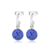 Classic Elegance Earrings with Royal Blue Crystal 100% Sterling-Silver-Jewelry Free Shipping 2024 - buy cheap