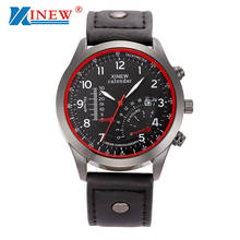 XINEW New Man Watch Sports Business Date Wrist Watch Luxury Brand Leather Quartz WristWatch Fashion Casual Watch Hot Sales 2024 - buy cheap