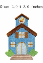 Вышивка патч синего цвета дом 2,0 "широкий для pinnacle/окружающей среды/Байкерский патч 2024 - купить недорого