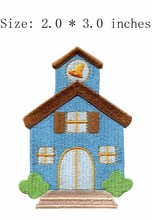 Embroidery patch of the blue color house 2.0"wide  for pinnacle/environmental/biker patch 2024 - buy cheap