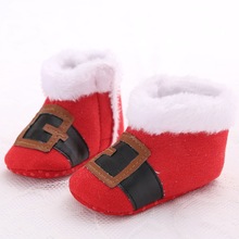 Младенческая кроше вязаный флисовый детская обувь для мальчиков и девочек зима Рождество Санта Клаус теплые первые ходунки детские зимние сапоги DS9 2024 - купить недорого