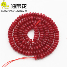 Cuentas sueltas de Calcedonia roja de Abacus, accesorios de 2x4mm, piedra Natural, regalos para mujeres y niñas, 15 pulgadas, joyería hecha a mano, diseño 2024 - compra barato