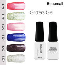 Beaumall Nail Art Gel Shining Glitters Series Colors#B198~B203, 7ml Volume Soak Off UV&LED Gel Lacquers Nail Polishes. 2024 - buy cheap