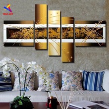 Golden Metal Color Picture Art  Handmade Modern Abstract Oil Painting On Canvas Wall Art Gift  No Framed Wall Decor  JYJZ052 2024 - buy cheap